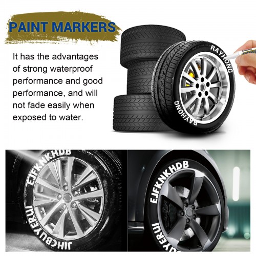 Rayhong Paint Markers 3pcs/box Waterproof Car Tire Oil Paint Pen Set Quick Drying